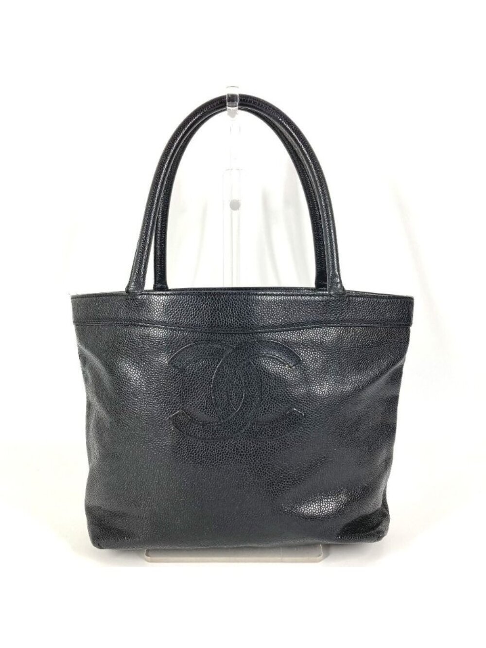 Chanel Handbag CC Logo Caviar Leather Black